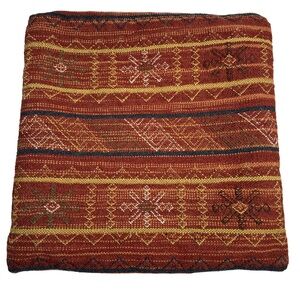 Pottery Barn kilim pillow Cover case western southwest red rust burgundy boho‎
